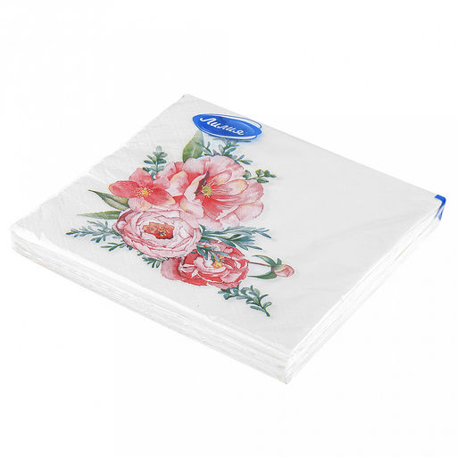 Салфетки бумажные 33х33см Лилия, 2-х слойные, 20 штук в упаковке, Цветочная композиция (Россия) - Bouquet фото 3