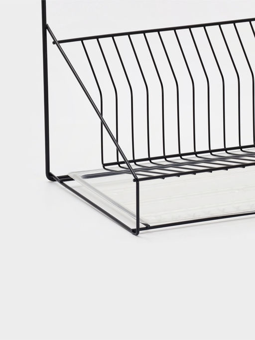 Посудосушитель настольный с поддоном, 38,5*38,5*24 см, цвет черный