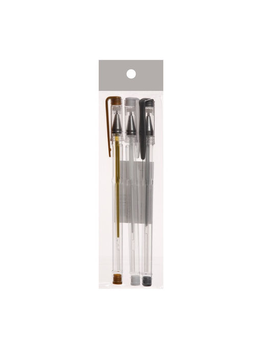 Набор гелевых ручек 3 цвета, белый, серебристый, золотой, корпус прозрачный - Simaland фото 9