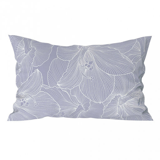 Наволочка 50х70см "Аквилегия" серый, с клапаном-запахом, поплин 115г/м2, хлопок 100%, упаковка "классическая" пакет ПВД 14,5х23см, еврослот, "Домашняя мода" (Россия)