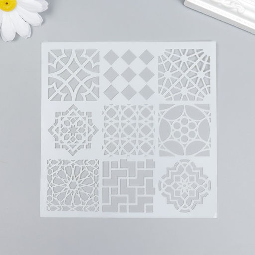 Цена за 2 шт. Трафарет пластик «Геометрия», 13×13 см