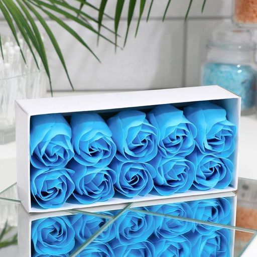 Мыльные розы, синие, набор 10 шт. - SB BEAUTY фото 3