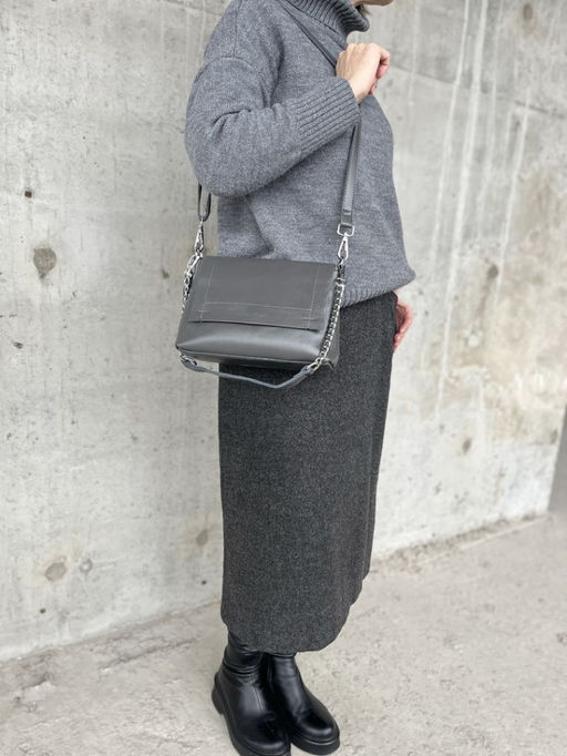 Женская кожаная сумка через плечо 8722-9 Д.Грей - Sergio valentini фото 6