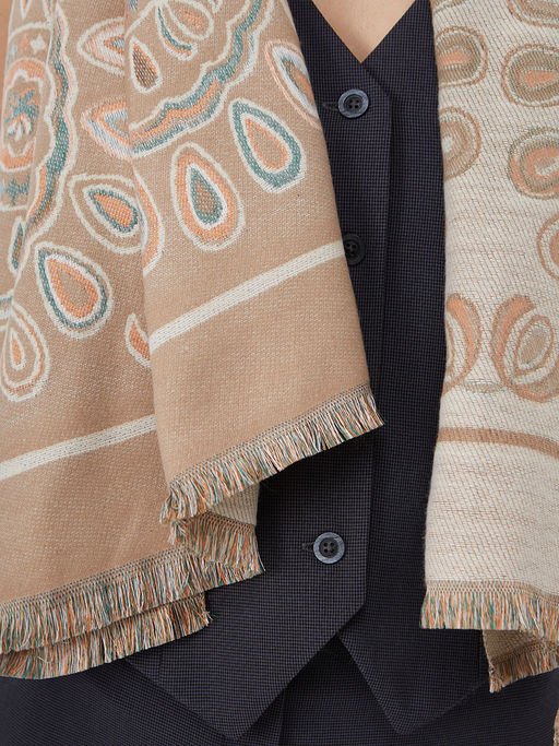 в составе ШЕРСТЬ и КАШЕМИР Большой, мягкий, теплый однотонный двусторонний палантин. - Tantino фото 6