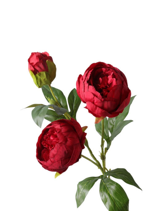 Цветы искусственные "Пион Бьорг" d-8,5 см 65 см, красный