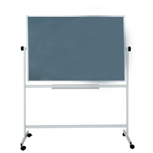 Доска двусторонняя 100×150 см, магнитно-маркерная/меловая, Calligrata СТАНДАРТ, поворотная на мобильном стенде, в алюминиевой рамке, с полочкой