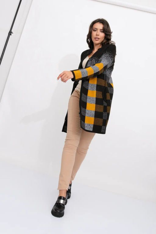 ЗЛАТА Кардиган К 675 ст/горчичный микс