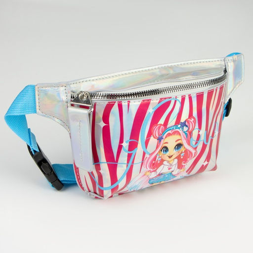 Сумка детская поясная Модная девчонка на молнии, цвет серебристый - NAZAMOK KIDS фото 3