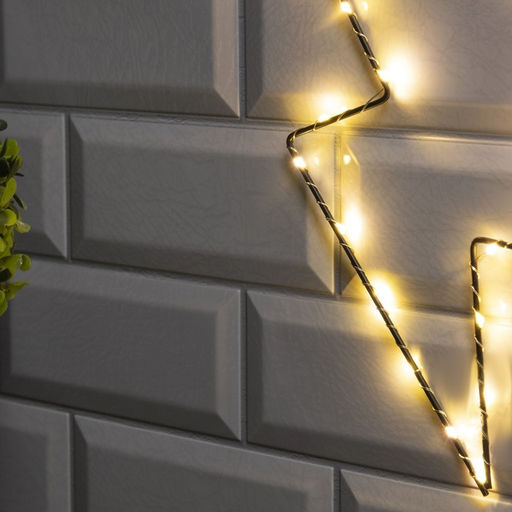 Светодиодная фигура «Молния» 16×29 см, металл, батарейки ААх2 (не в комплекте), свечение тёплое белое