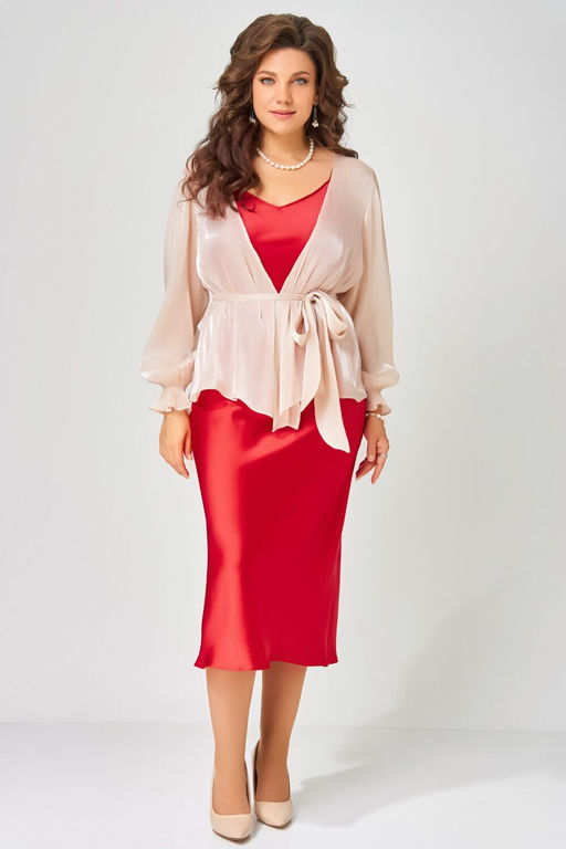 Костюм FITA 3194 красный + пудра.