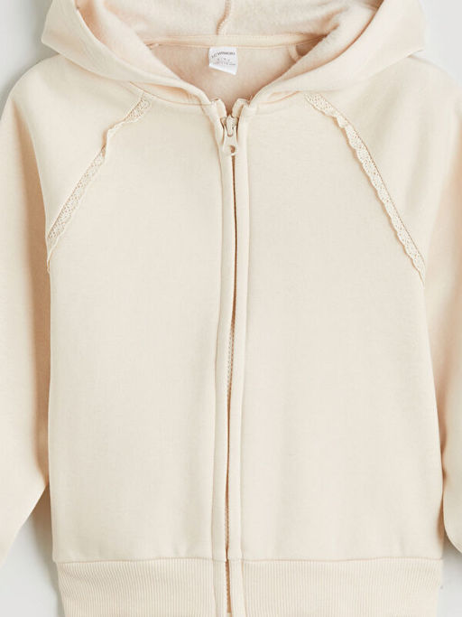 Kap??onlu K?z ?ocuk Fermuarl? Sweatshirt