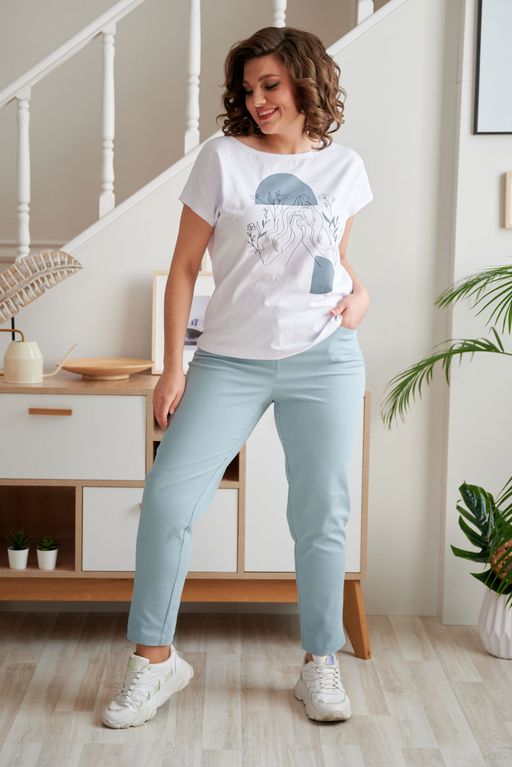 Брюки Rumoda 2023 серо-голубой  фото 3