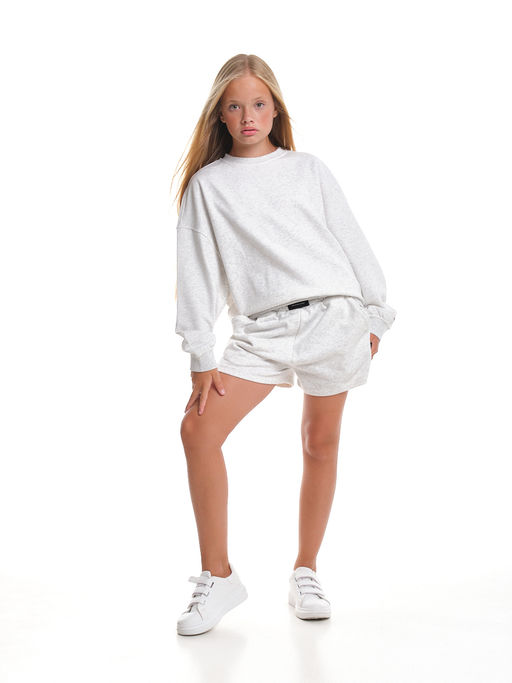 Свитшот для девочки 22-7633 св.серый - Mini maxi фото 17