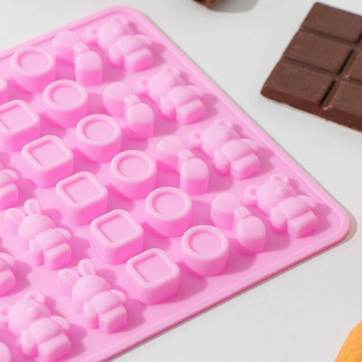 Форма для мармелада Игрушки, силикон, 20,7?13,7?1 см, 48 ячеек, цвет МИКС - Доляна фото 2