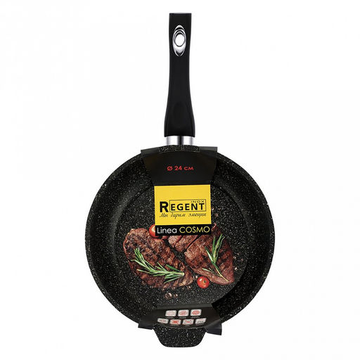 Сковорода с антипригарным покрытием Cosmo д24см, h6см, s3,8мм, дно s4,5мм, литой алюминий, эргономичная ручка с покрытием soft- touch, Regent (Китай) - Домашняя мода фото 5