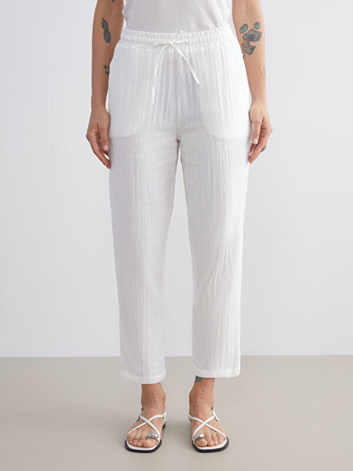 Beli Lastikli Dokulu M?slin Kad?n Pantolon