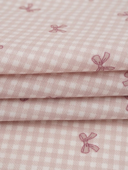 Муслин Премиум двухслойный гладкий Бантик - клетка, ш.2.5м, хлопок-100%, 130гр/м.кв - Купава фото 3