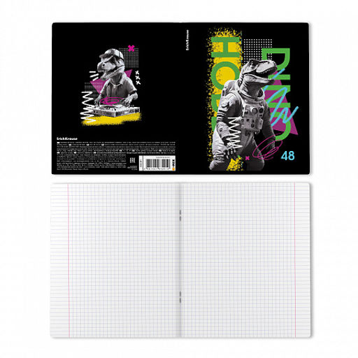 Цена за 5 шт. Тетрадь общая ученическая ErichKrause Dino Hobby, 48 листов, клетка, выборочный УФ-лак_MIX-PACK  фото 8