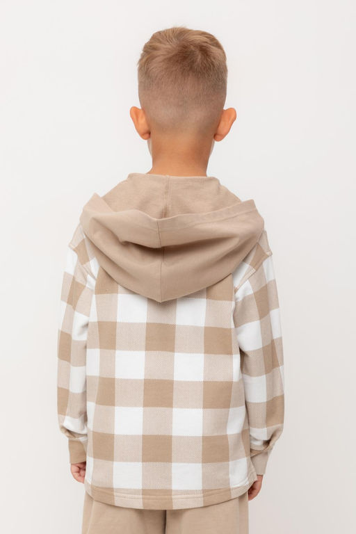 Crockid _ КР 302681/темно-бежевый,клетка виши к534 рубашка для мал  фото 5