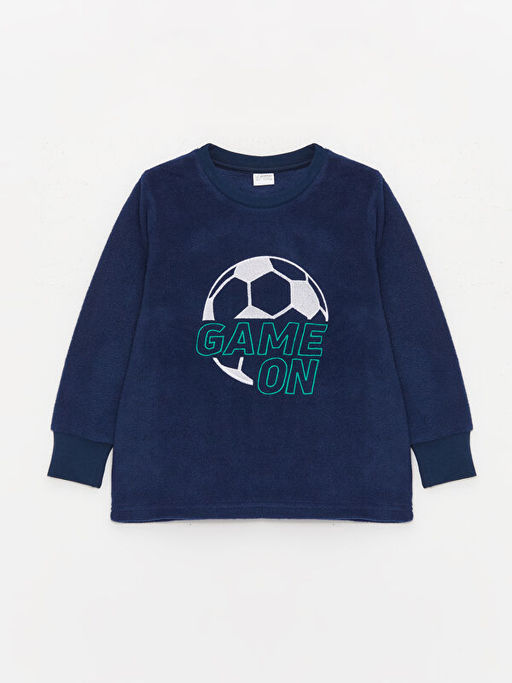 Bisiklet Yaka Nak??l? Uzun Kollu Polar Erkek ?ocuk Pijama Tak?m? - Waikiki фото 2