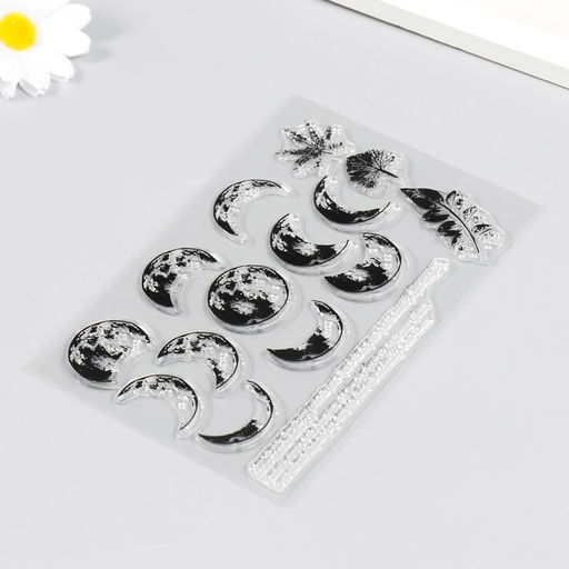 Штамп для творчества силикон "Фазы луны" 16х11 см