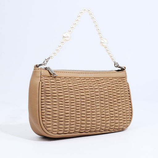 Сумка-багет на молнии, длинный ремень, цвет бежевый - Simaland фото 5