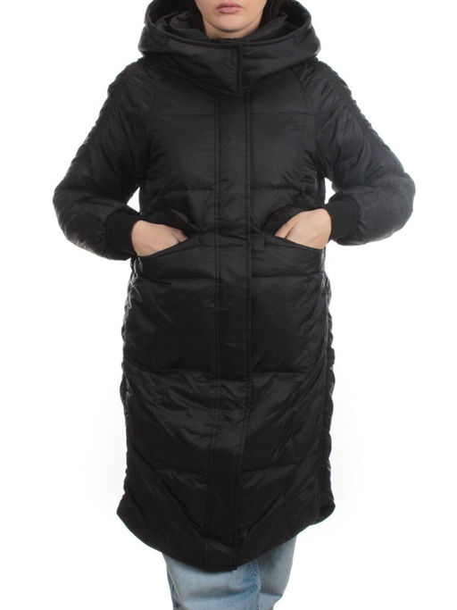 3064 BLACK Пуховик зимний женский (80% пух, 20% перо)