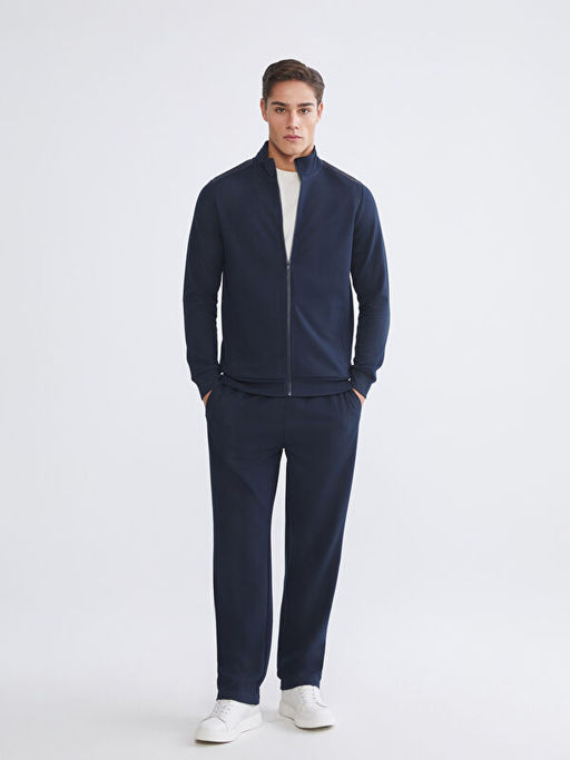 Dik Yaka Erkek Fermuarl? Sweatshirt