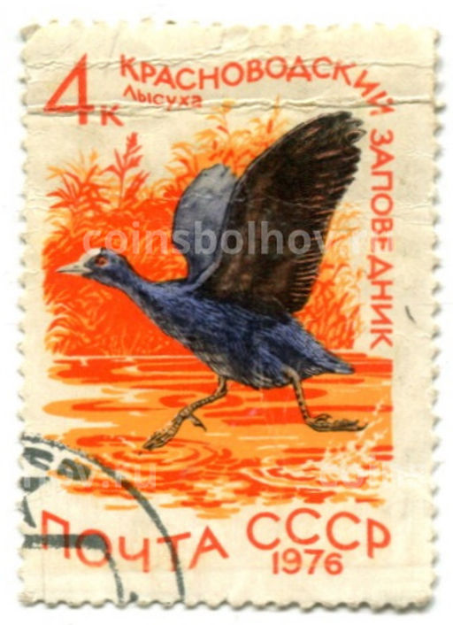Марка Красноводский заповедник лысуха 1976 год