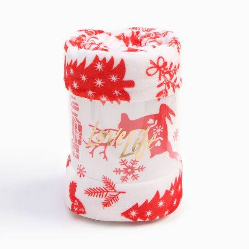 Плед LoveLife Новогодний лес 150х200 см,100% п/э, велсофт 280 гр/м2  фото 6