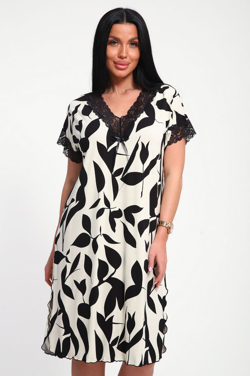 Туника женская из вискозы Олеся экрю макси