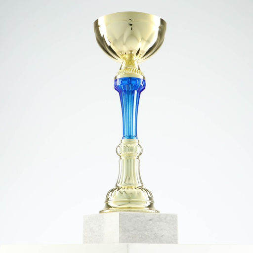 Кубок 132C, наградная фигура, золото, подставка камень, 21×7×6 см