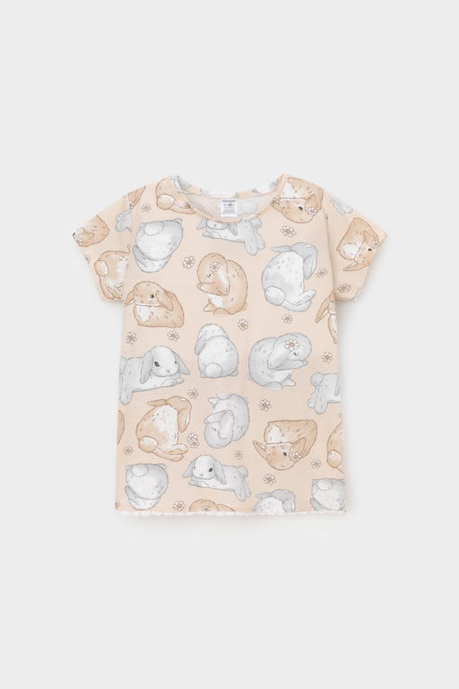 Crockid _ КР 302747/песчаный,зайчики и ромашки к563 фуфайка (футболка) для дев  фото 7