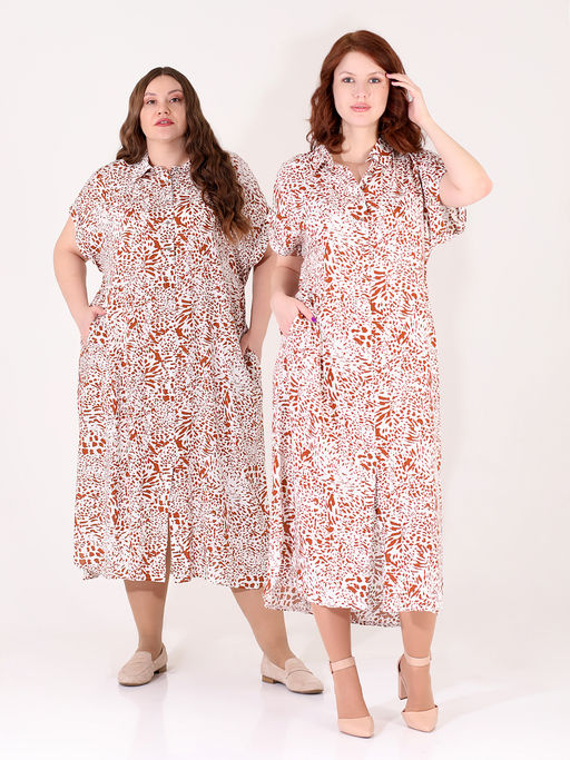 Платье из штапеля больших размеров - Almond фото 3