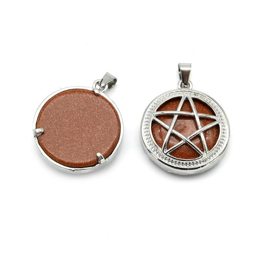 Кулон Звезда 27*27мм из авантюрина