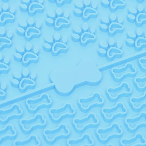 Коврик для лизания на присосках 18.518.5 см, силикон, голубой - Пижон фото 5