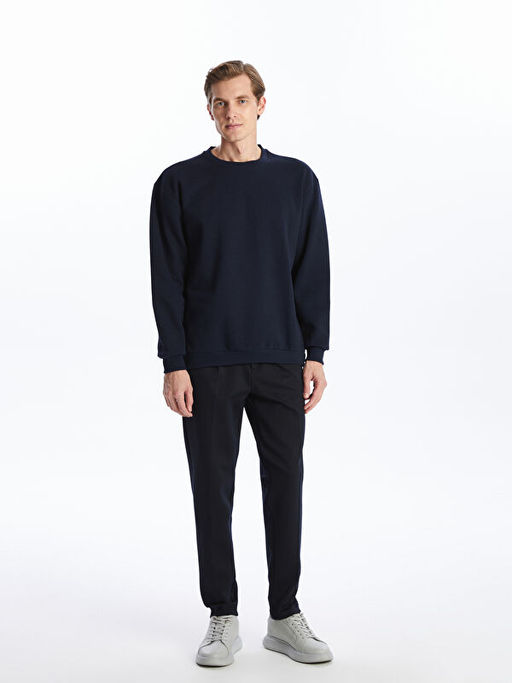 Bisiklet Yaka Uzun Kollu Erkek Sweatshirt