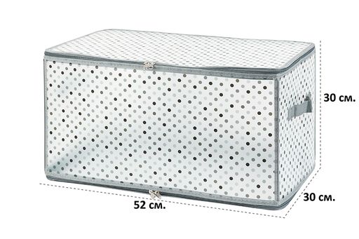 Кофр складной для хранения 52*30*30 см Горошек на серебре на молнии, пластик. - Elan gallery фото 5