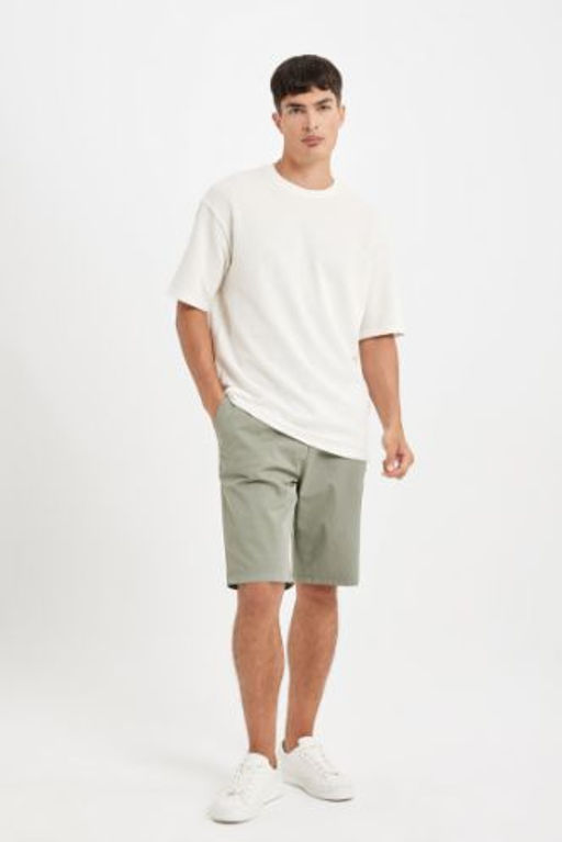 Regular Fit Gabardin Bermuda Sort