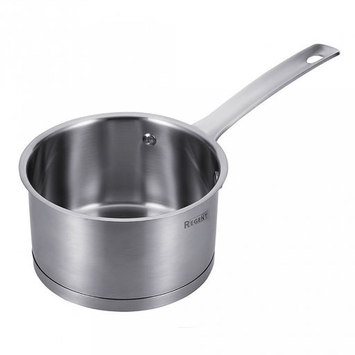 Ковш из нержавеющей стали "Linea PALERMO" 1,8л, д16см, h9см, s0,6мм, дно s15мм, трехслойное капсулированное дно, стеклянная крышка-дуршлаг с силиконовым ободком, два режима слива воды, ручка из нержавеющей стали, цветная коробка, "Regent" (Китай)