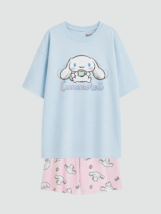 Cinnamoroll Bask?l? K?z ?ocuk ?ortlu Pijama Tak?m?