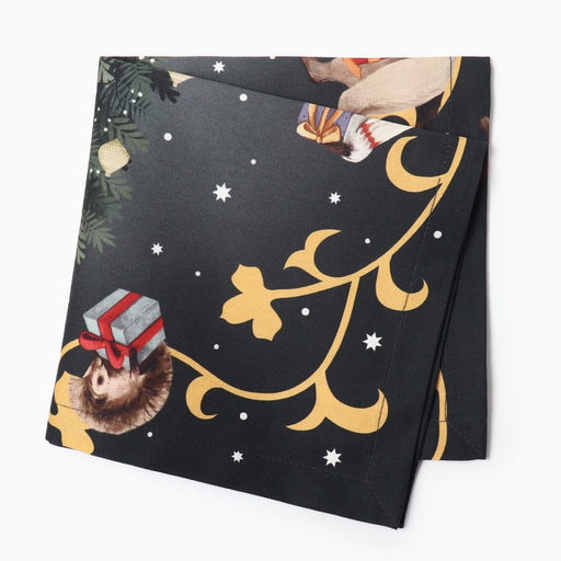 Набор салфеток сервировочных «Этель» Fairy tale, 4 шт., чёрные, 40×40 см