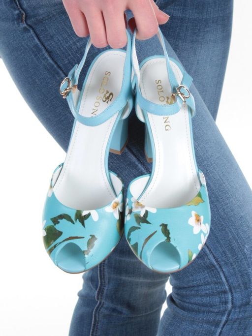 EG21-10 BLUE Босоножки женские (натуральная кожа) - Фабричный китай фото 4