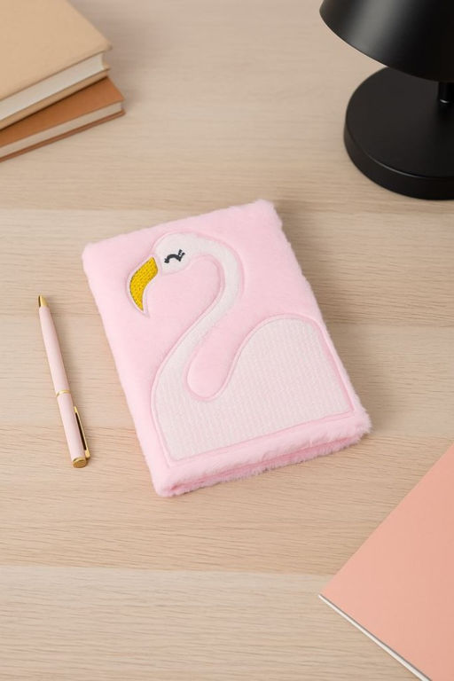 Блокнот плюшевый Flamingo, pink, 21,5х15 см, плотность 70 гр.
