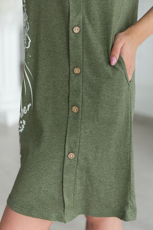 Туника женская из кулирки Флоранс хаки - Амадэль фото 6