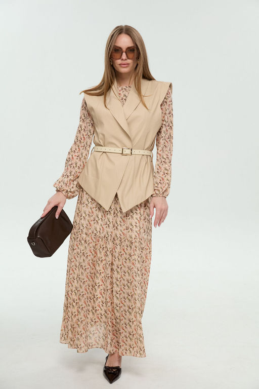 Костюм NIKVA н1046-1 крем-брюле и бежевый мультиколор