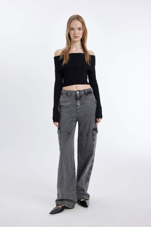 Cool Slim Fit свитер с открытыми плечами - Defacto фото 2