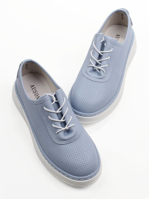 03-YH287-8 LT. BLUE Полуботинки летние женские (натуральная кожа)