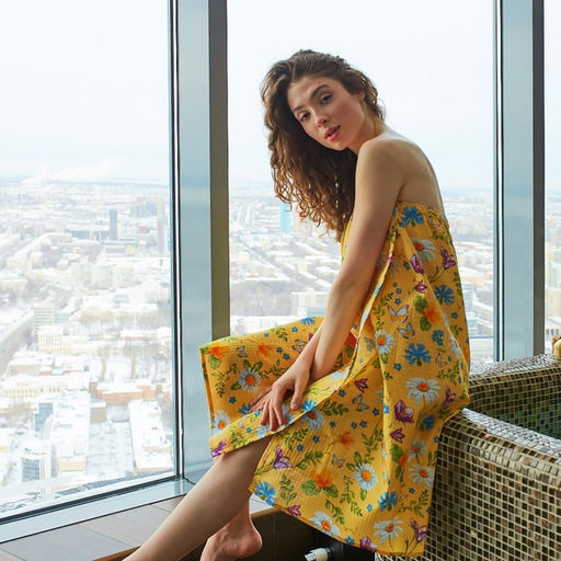 Полотенце для бани «Русское поле» женское парео, 80×150 см, хлопок, вафельное полотно