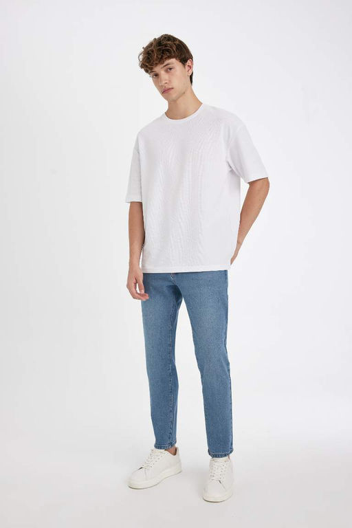 Узкие зауженные джинсовые брюки с нормальной талией и зауженной посадкой - Defacto фото 2